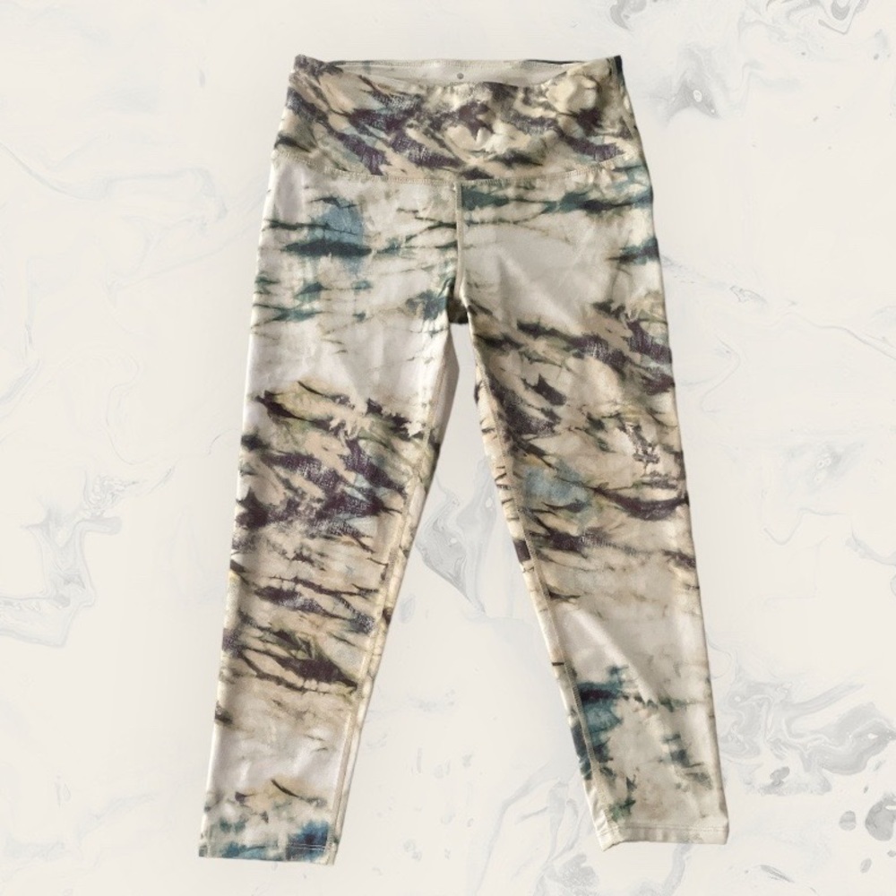 APANA TYEDYE PRINT EXTENDED WAISTBAND YOGA PANTS SIZE MEDIUM